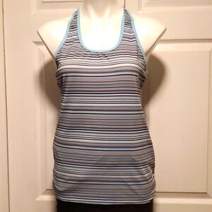 C9 by Champion Women's Blue/Gray Stripes Tank Top - Size XL